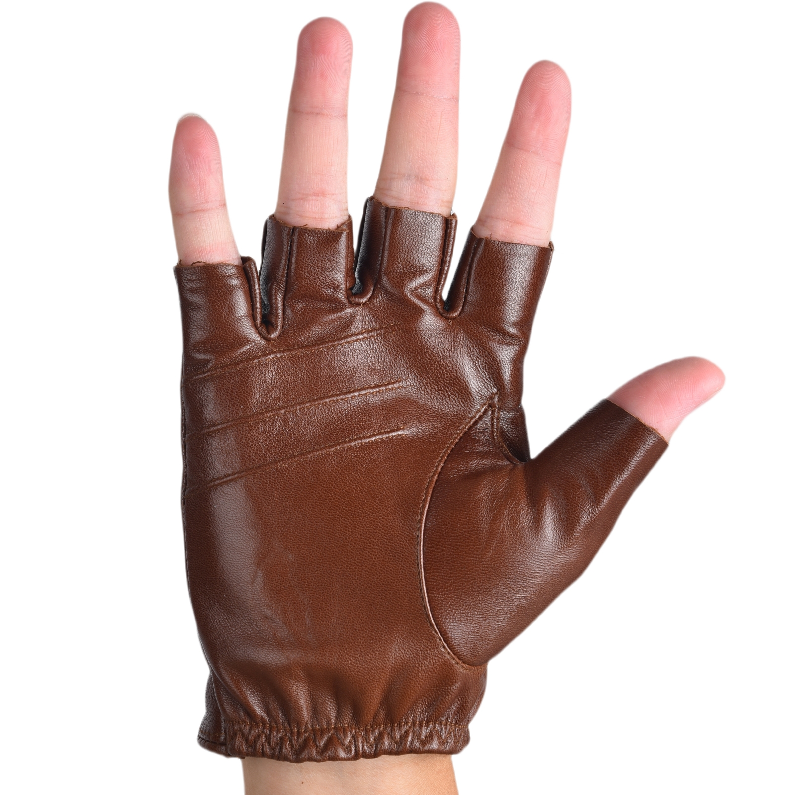 Mens Fingerless Half Finger Le - Leather Driving Glove avaliação e preço
