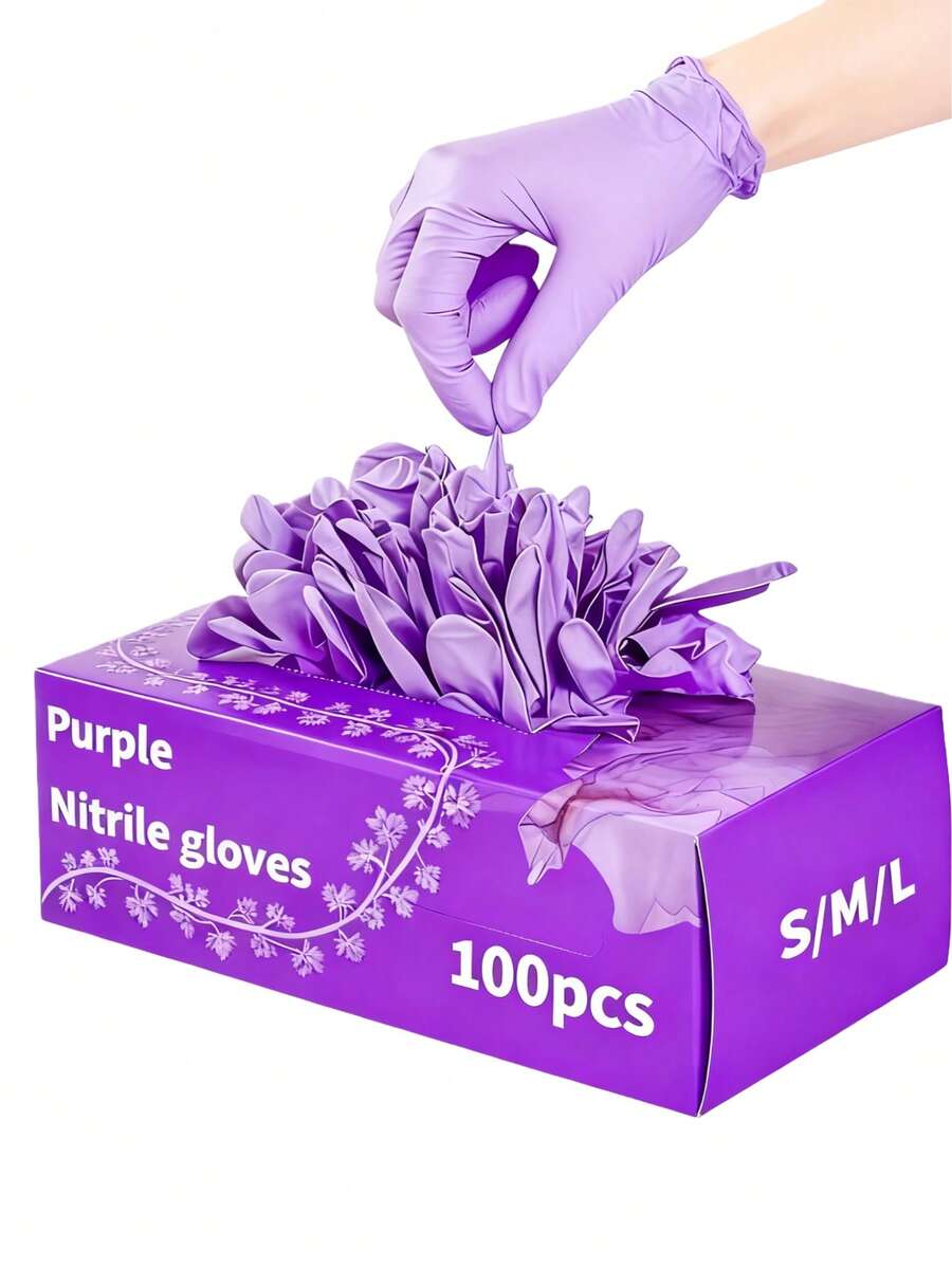 100/50/4pcs Disposable Purple  - Latex Disposable Glove avaliação e preço