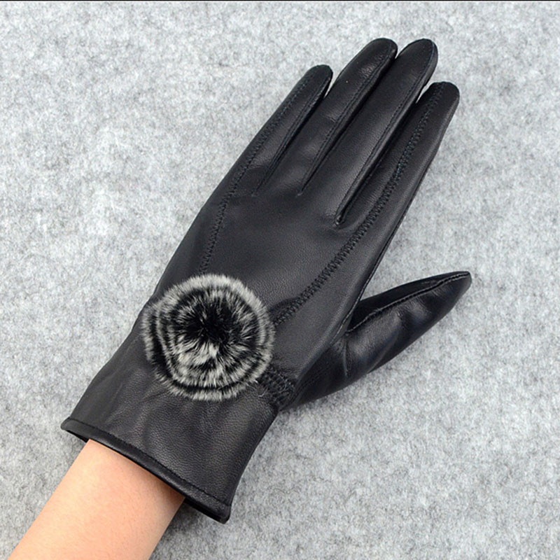 Women Winter Genuine Leather G - Wool Glove Lined avaliação e preço