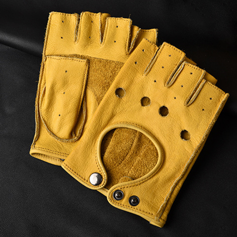 Leather Gloves Men's Half Fing - Leather Driving Glove avaliação e preço