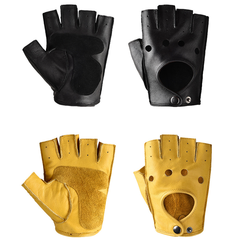 Leather Gloves Men's Half Fing - Leather Driving Glove avaliação e preço