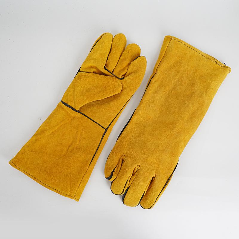 1 Pair 40Cm Welding Leather Gl - Cut Resistant Glove avaliação e preço