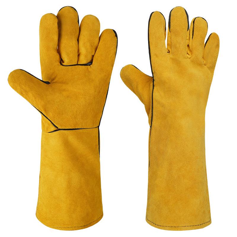 1 Pair 40Cm Welding Leather Gl - Cut Resistant Glove avaliação e preço