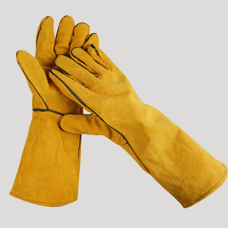 1 Pair 40Cm Welding Leather Gl - Cut Resistant Glove avaliação e preço