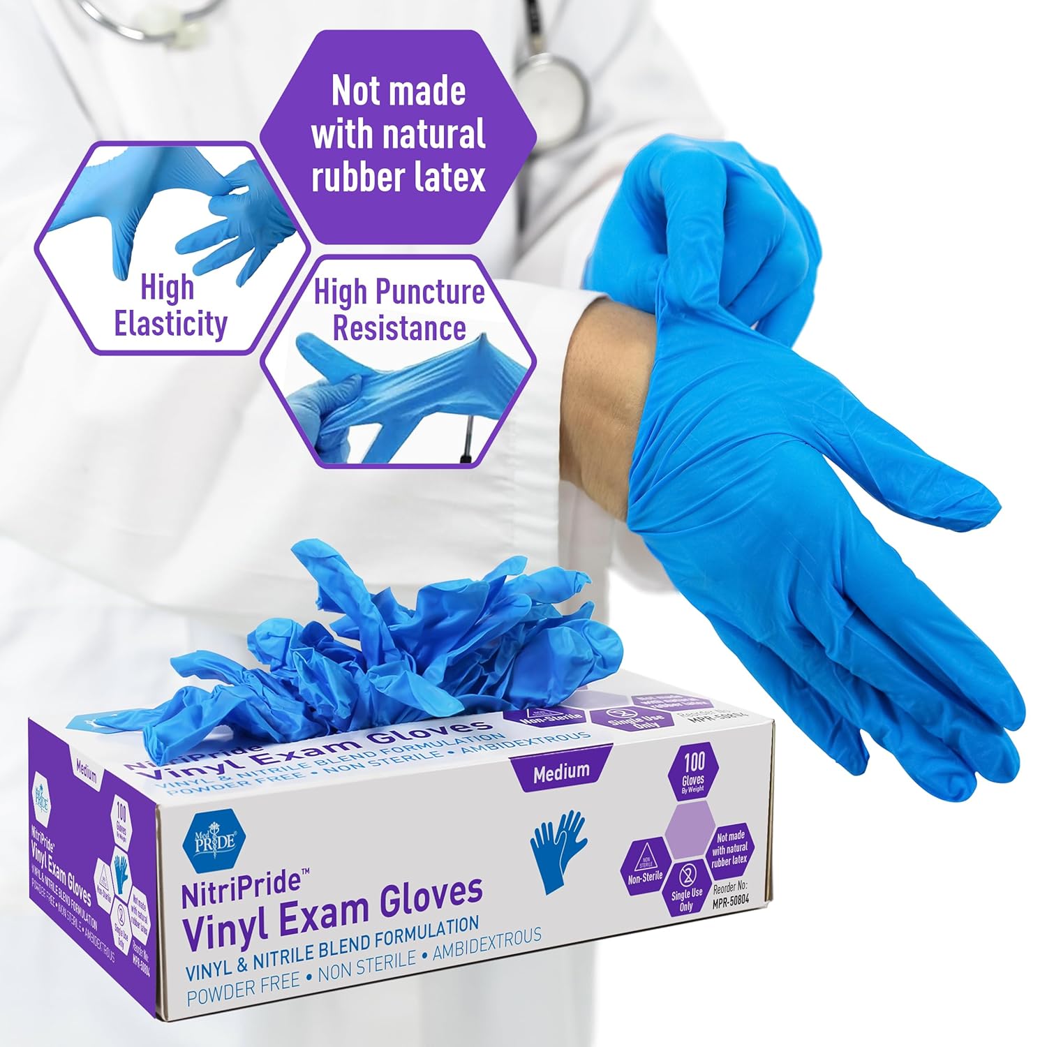 Powder-Free Nitrile/Vinyl Blen - Latex Disposable Glove avaliação e preço
