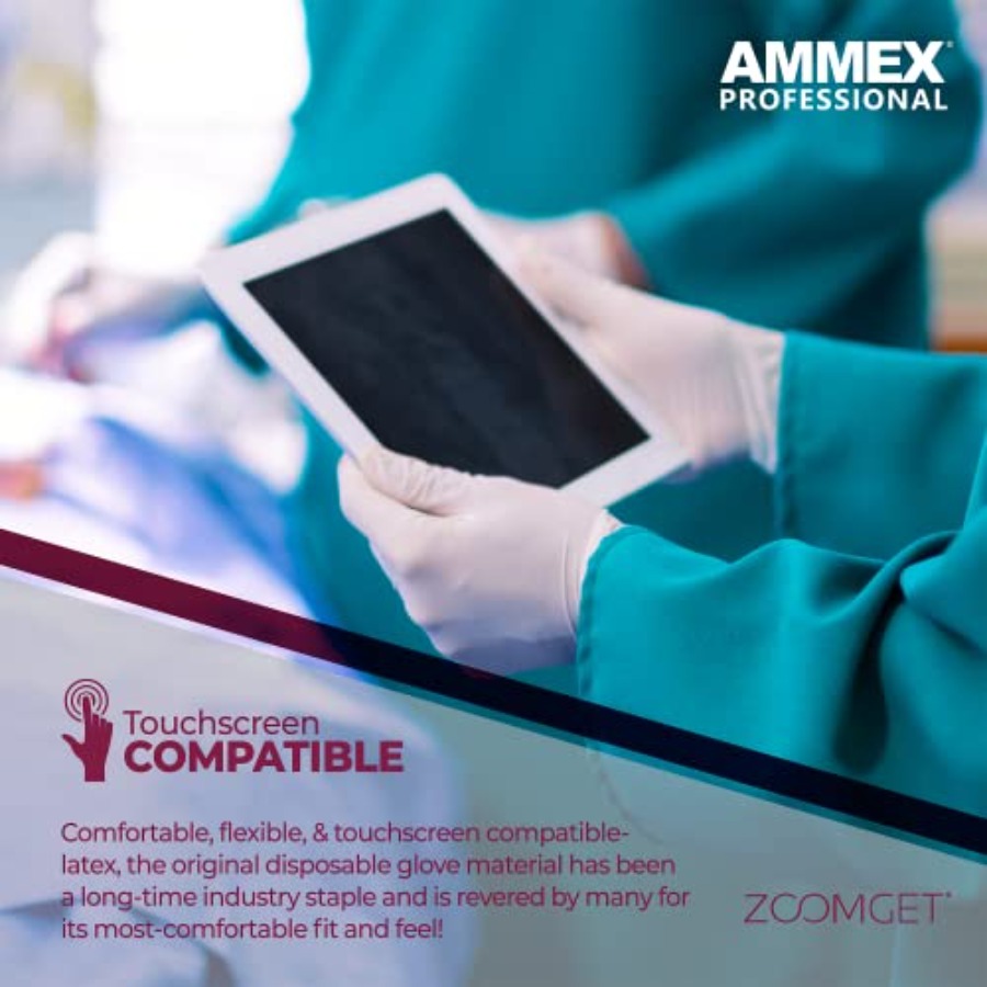 AMMEX White Latex Disposable E - Latex Disposable Glove avaliação e preço