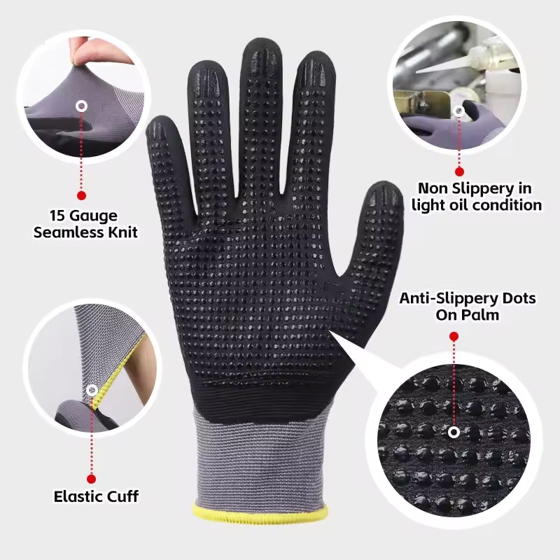 Micro-Foam Safety Work Gloves  - Nitrile Mechanic Glove avaliação e preço