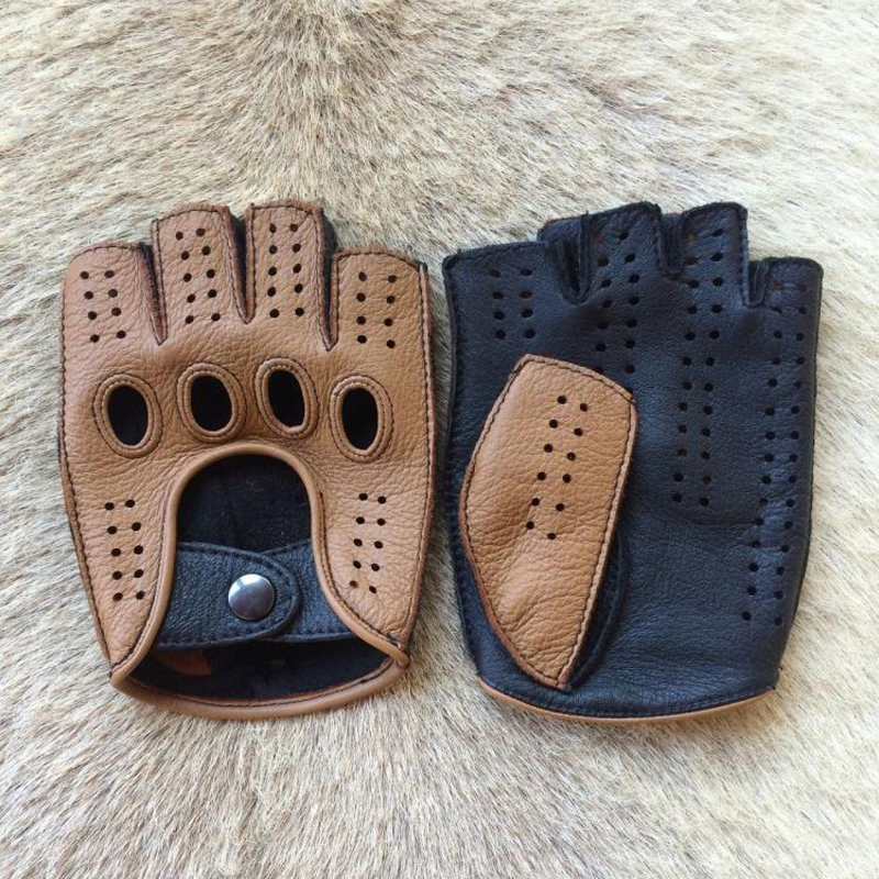 Retro Half Finger Goat Leather - Leather Driving Glove avaliação e preço
