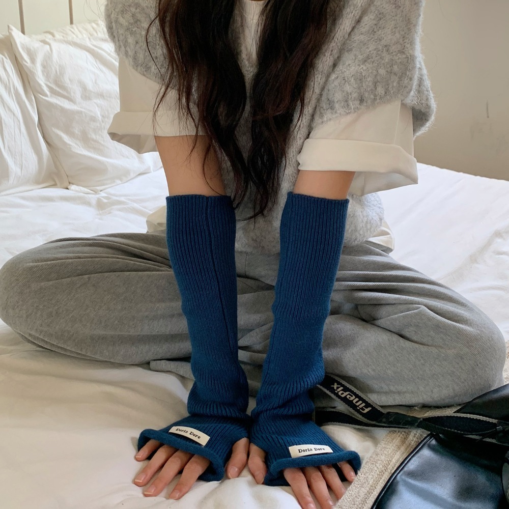Korean Style Knitted Warm Slee - Fingerless Glove Knit avaliação e preço