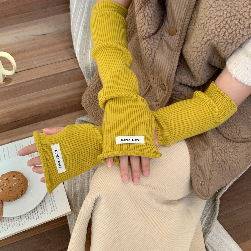 Korean Style Knitted Warm Slee - Fingerless Glove Knit avaliação e preço