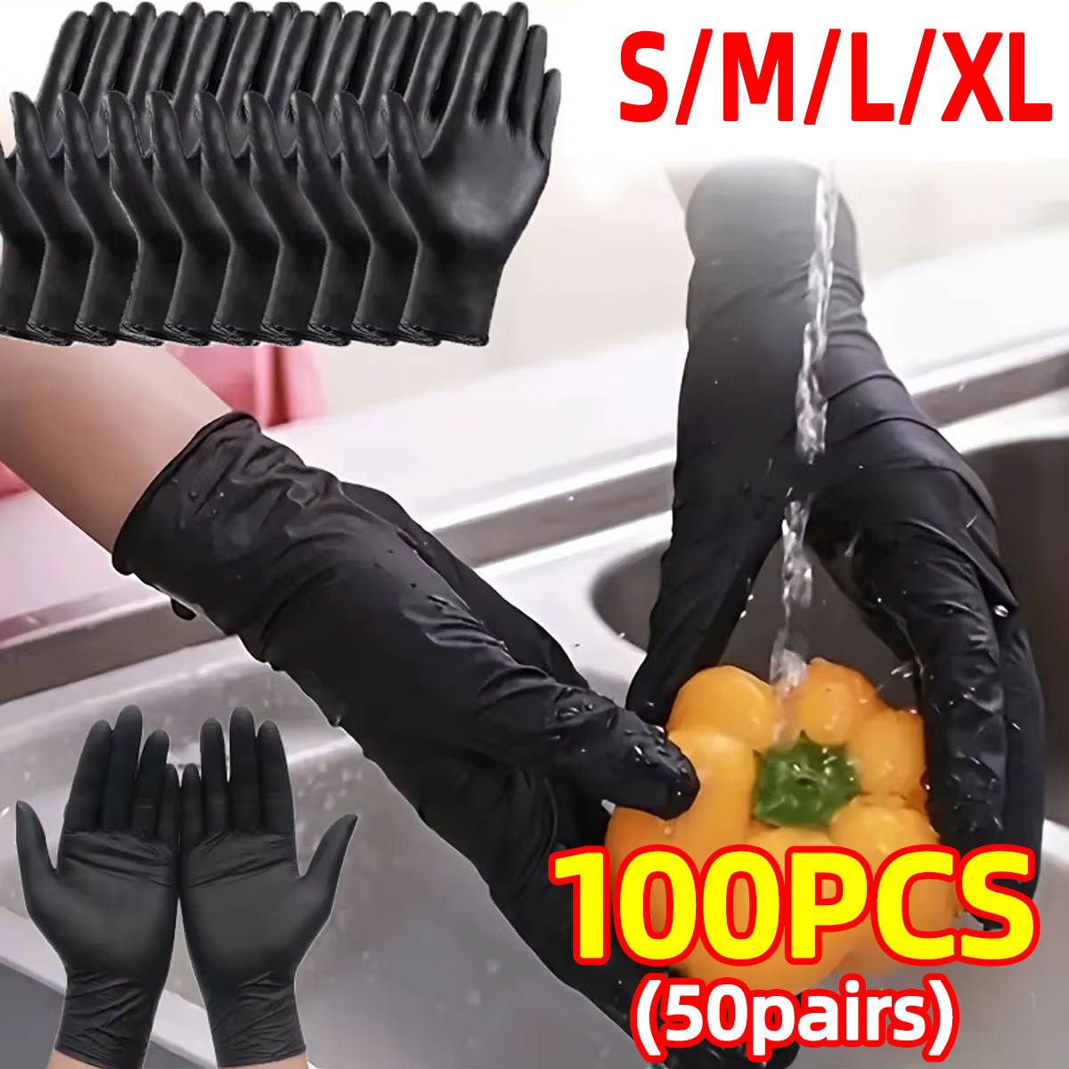 Heavy-Duty Black Disposable Ni - Nitrile Mechanic Glove avaliação e preço