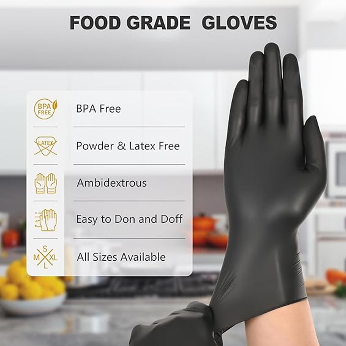 Heavy-Duty Black Disposable Ni - Nitrile Mechanic Glove avaliação e preço
