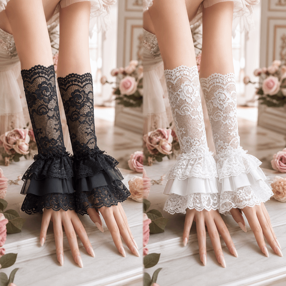 Ruched Pleated Detachable Cuff - Fingerless Glove Knit avaliação e preço