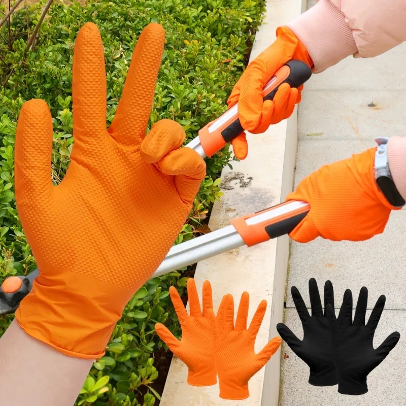 Heavy Duty Orange Nitrile Glov - Nitrile Mechanic Glove avaliação e preço