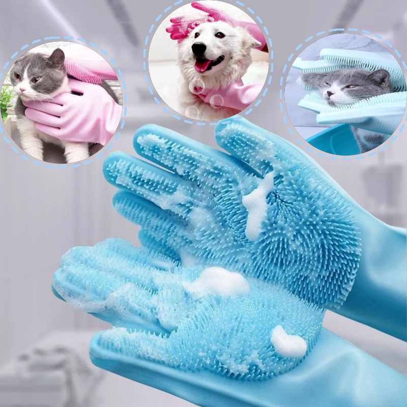 Pet Grooming Gloves for Dogs A - Rubber Glove Cleaning avaliação e preço