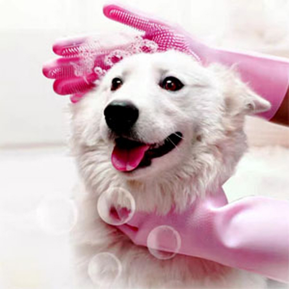 Pet Grooming Gloves for Dogs A - Rubber Glove Cleaning avaliação e preço