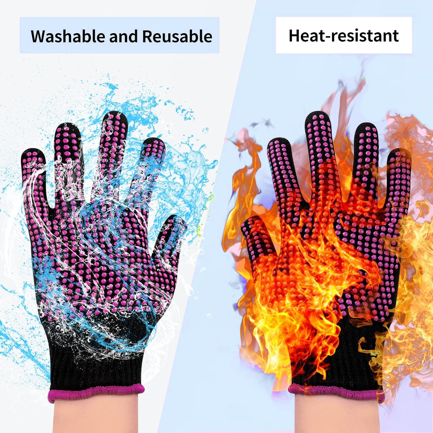 1 Pair Barbecue Anti-scald Glo - Oven Mitt Silicone avaliação e preço