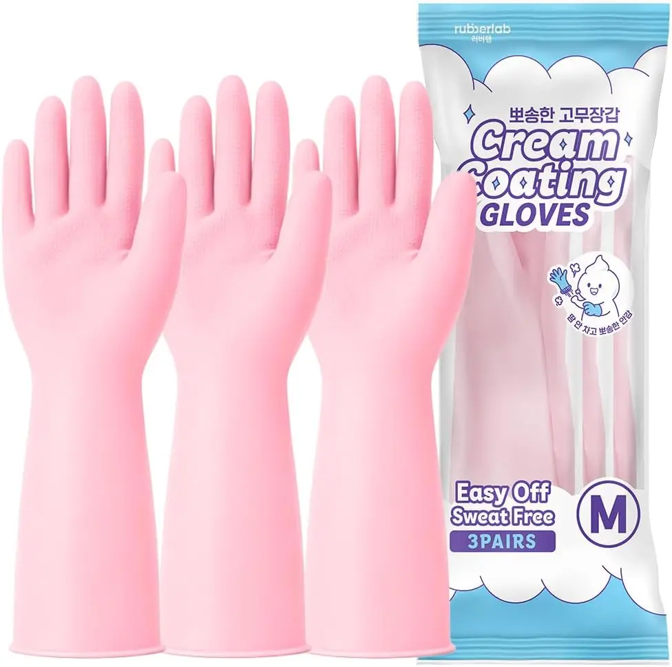 3 Pairs Cream-Coating Rubber G - Rubber Glove Cleaning avaliação e preço