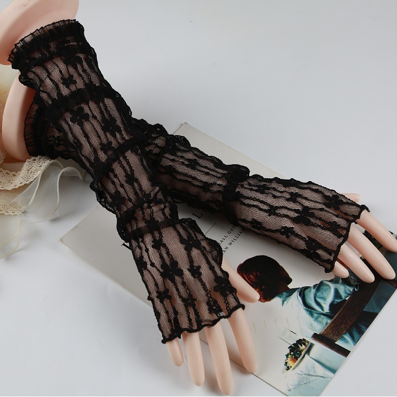 Summer Mesh Flower Lace Finger - Fingerless Glove Knit avaliação e preço