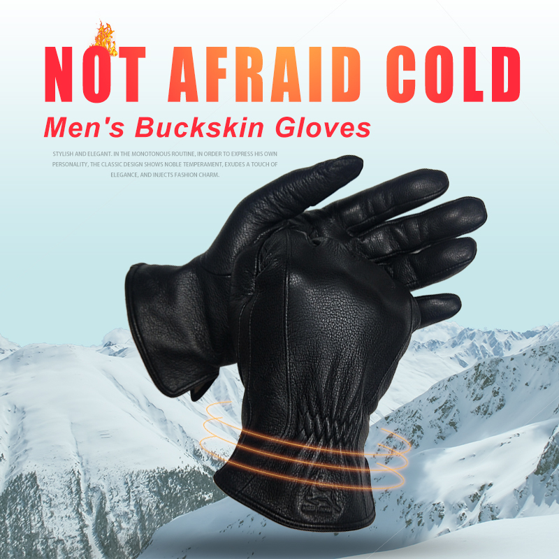  Winter Men's Black Buckskin  - Wool Glove Lined avaliação e preço