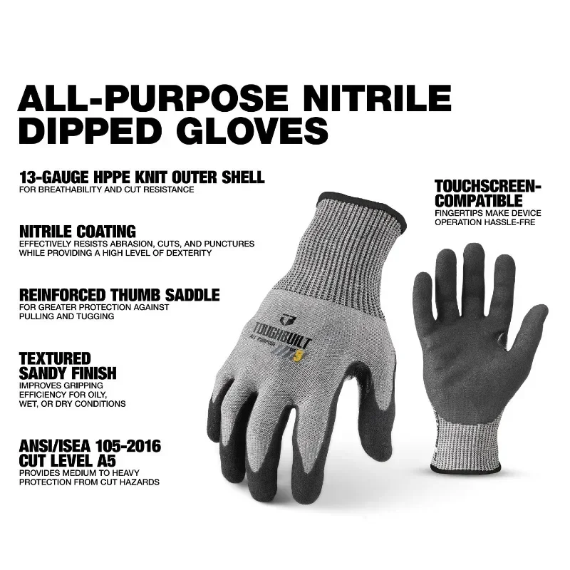 ToughBuilt TB-P2-112-5-L Nitri - Nitrile Mechanic Glove avaliação e preço
