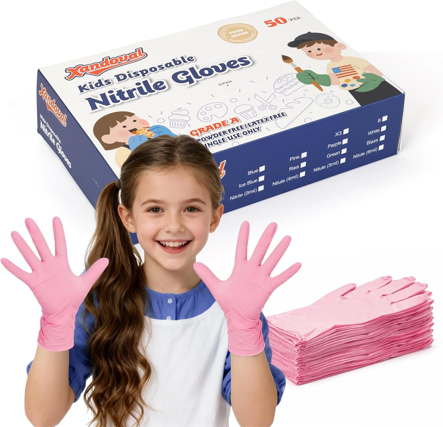 Kids Disposable Gloves for 3-8 - Latex Disposable Glove avaliação e preço