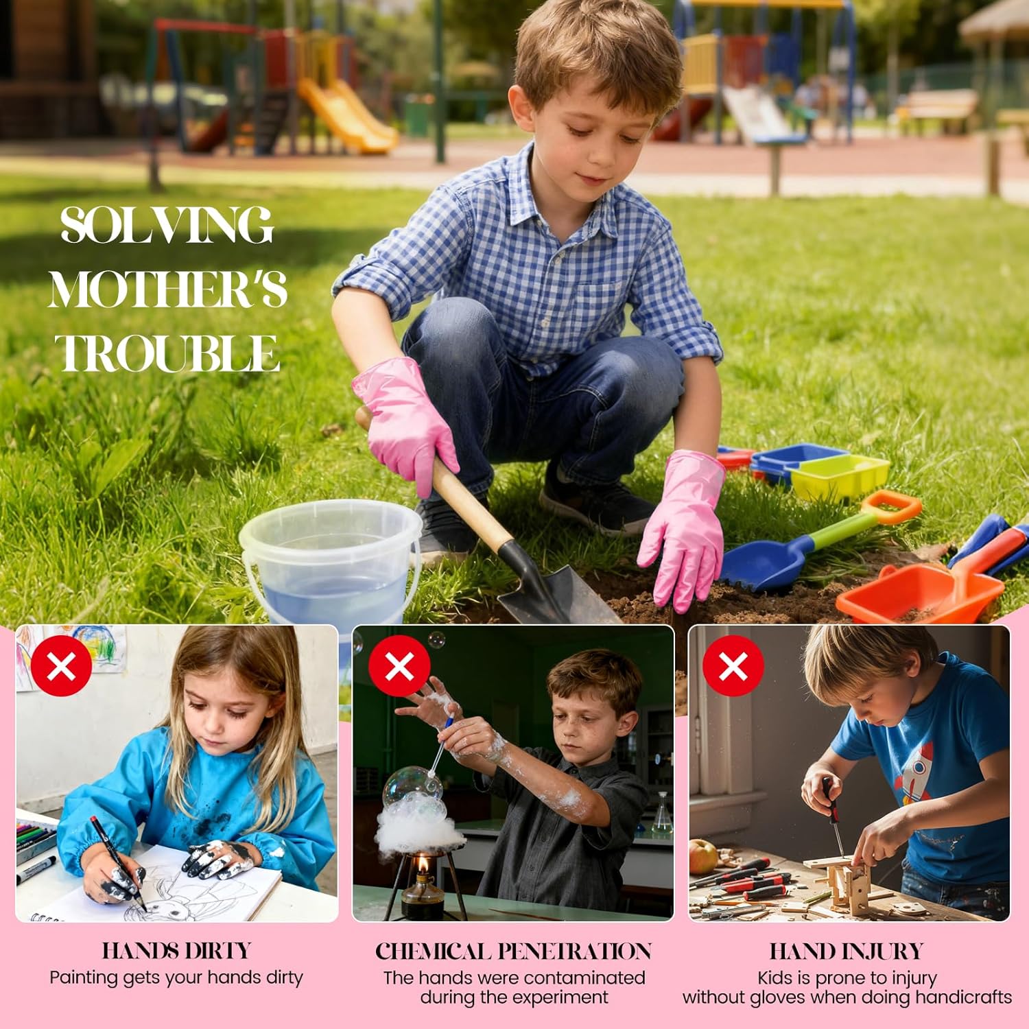 Kids Disposable Gloves for 3-8 - Latex Disposable Glove avaliação e preço