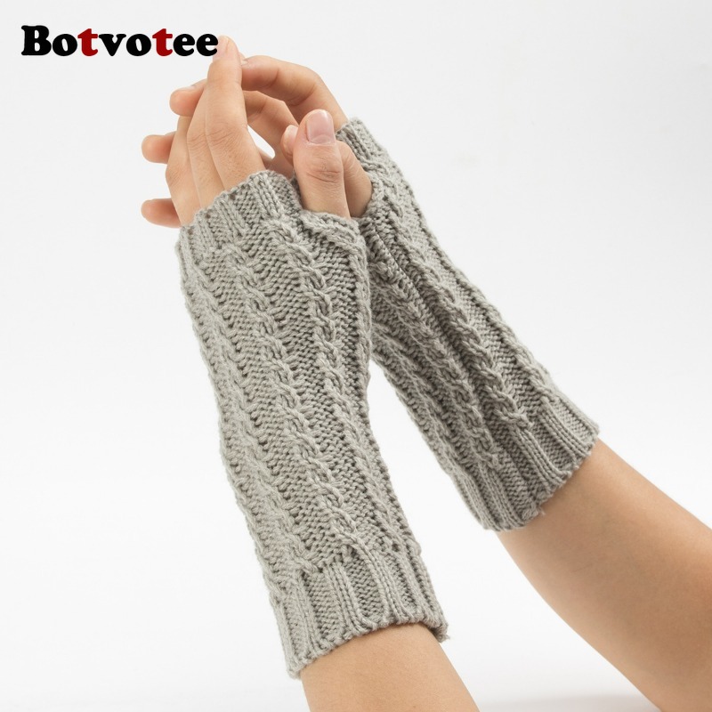 Botvotee Y2k Half Finger Winte - Fingerless Glove Knit avaliação e preço