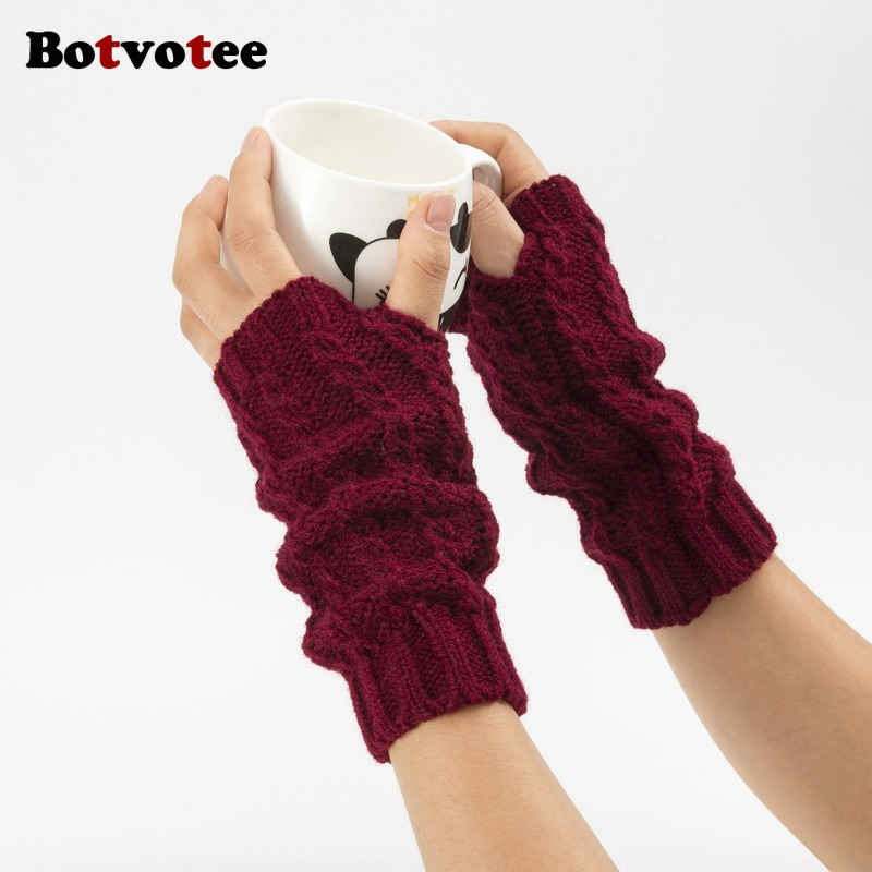 Botvotee Y2k Half Finger Winte - Fingerless Glove Knit avaliação e preço