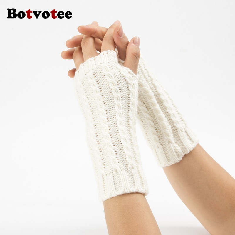 Botvotee Y2k Half Finger Winte - Fingerless Glove Knit avaliação e preço