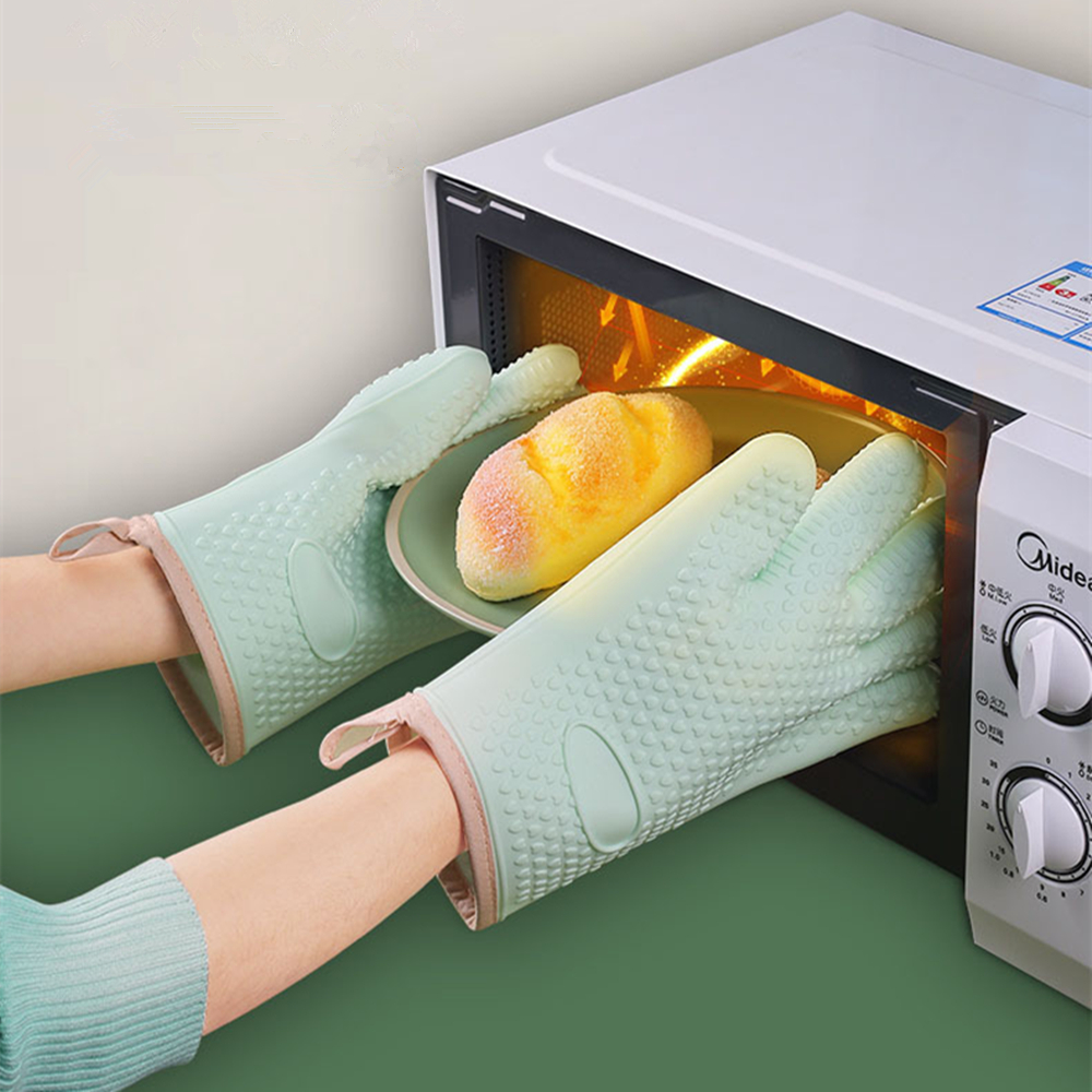 Heat Resistant Silicone Gloves - Oven Mitt Silicone avaliação e preço