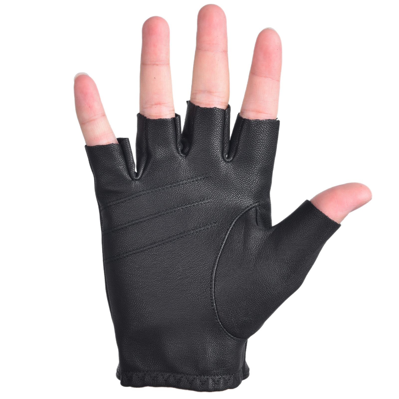 Mens Fingerless Gloves Half Fi - Leather Driving Glove avaliação e preço