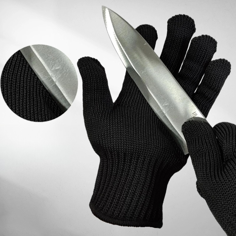 1 Pair Black Steel Wire Metal  - Cut Resistant Glove avaliação e preço