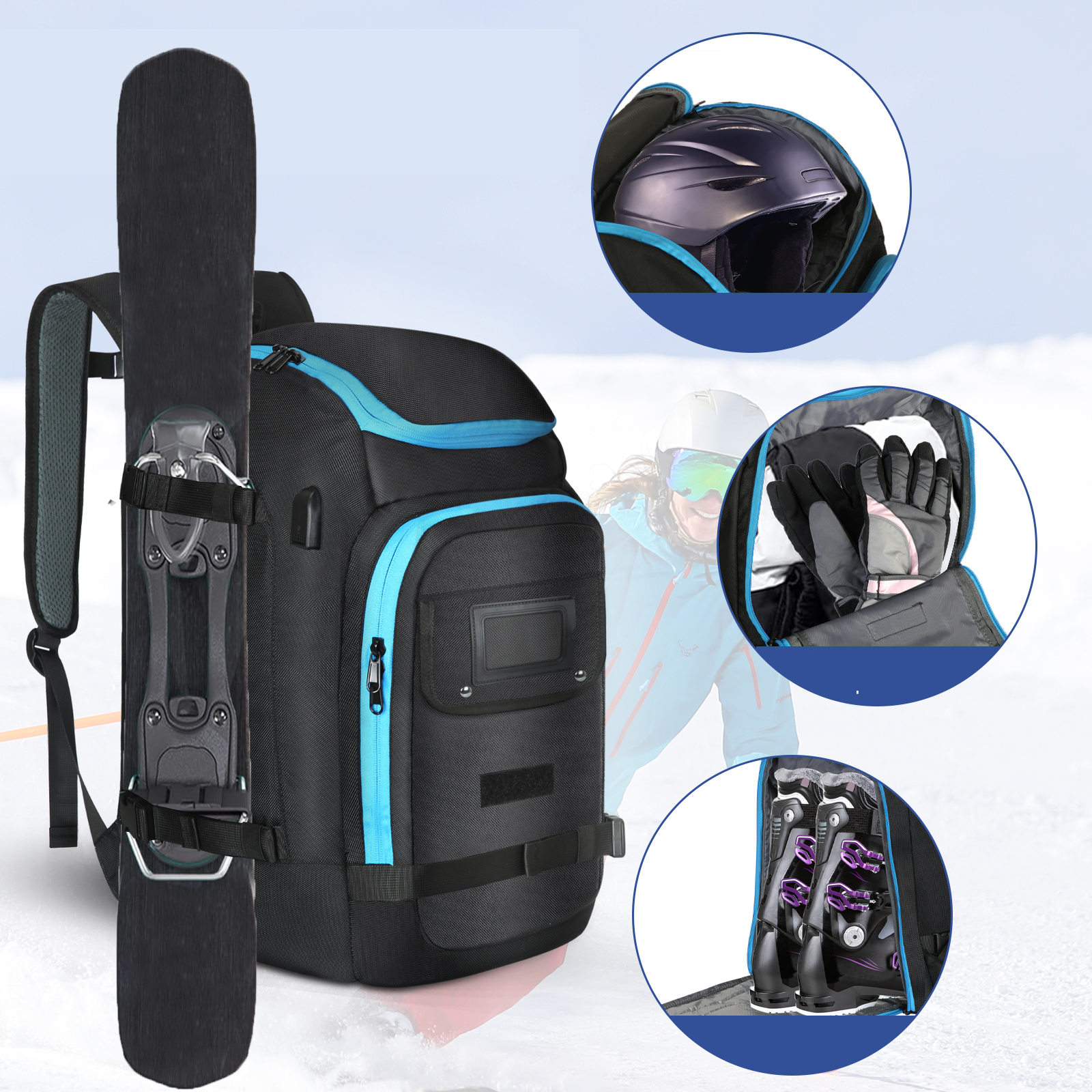 Ski Boots Bag Outdoor Skiing C - Ski Glove Waterproof avaliação e preço